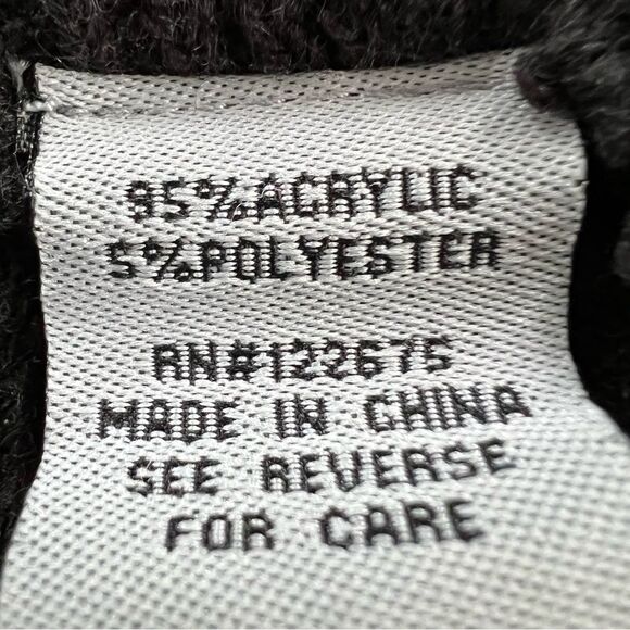 The Slope Hi-Lo Waffle Knit Long Sleeve Sweater Black Silver Zippers - Picture 6 of 10